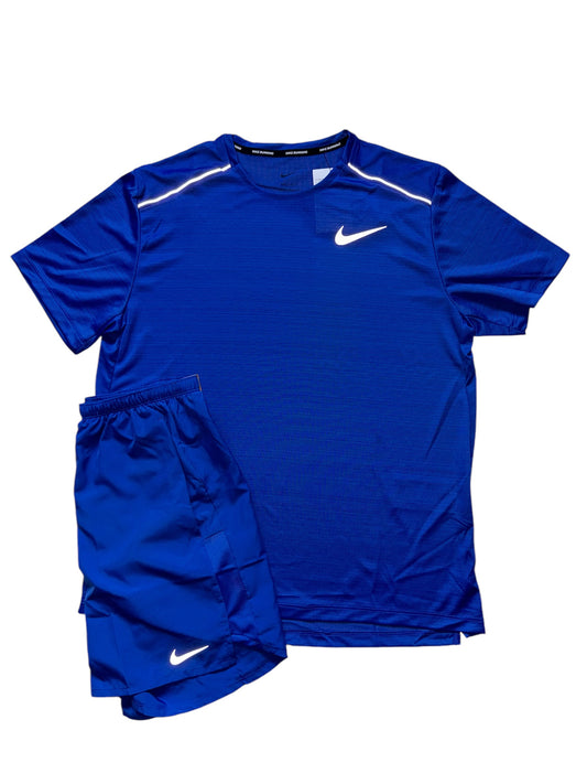 Nike Miler 1.0 Royal Blue T-Shirt & 7 inch Nike Challenger Shorts Set