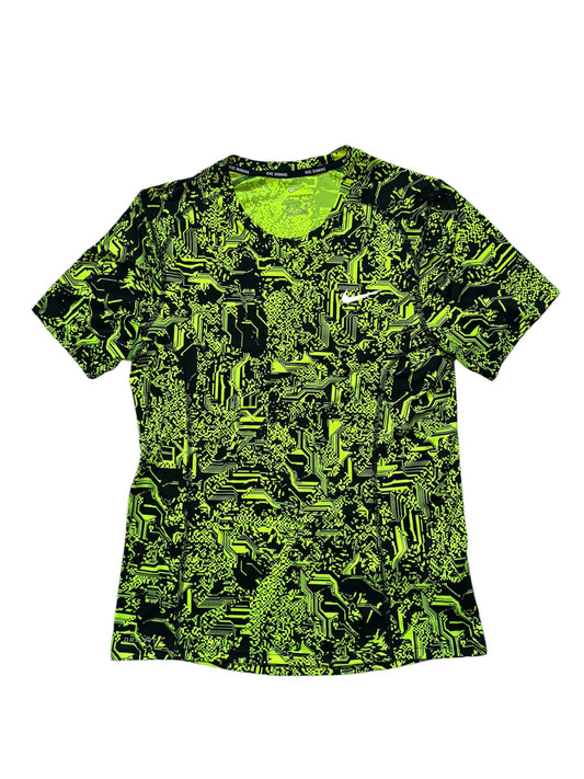 Nike Digital Camo Dri-Fit Miler T-Shirt - Neon Green